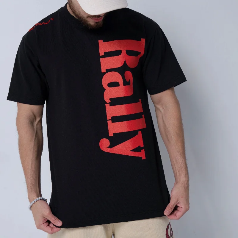 Short Sleeve RallyGolf Black & Red T-Shirt