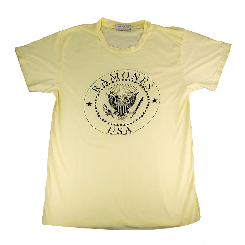 Ramones USA Crest Weekend T-Shirt - Buttercream