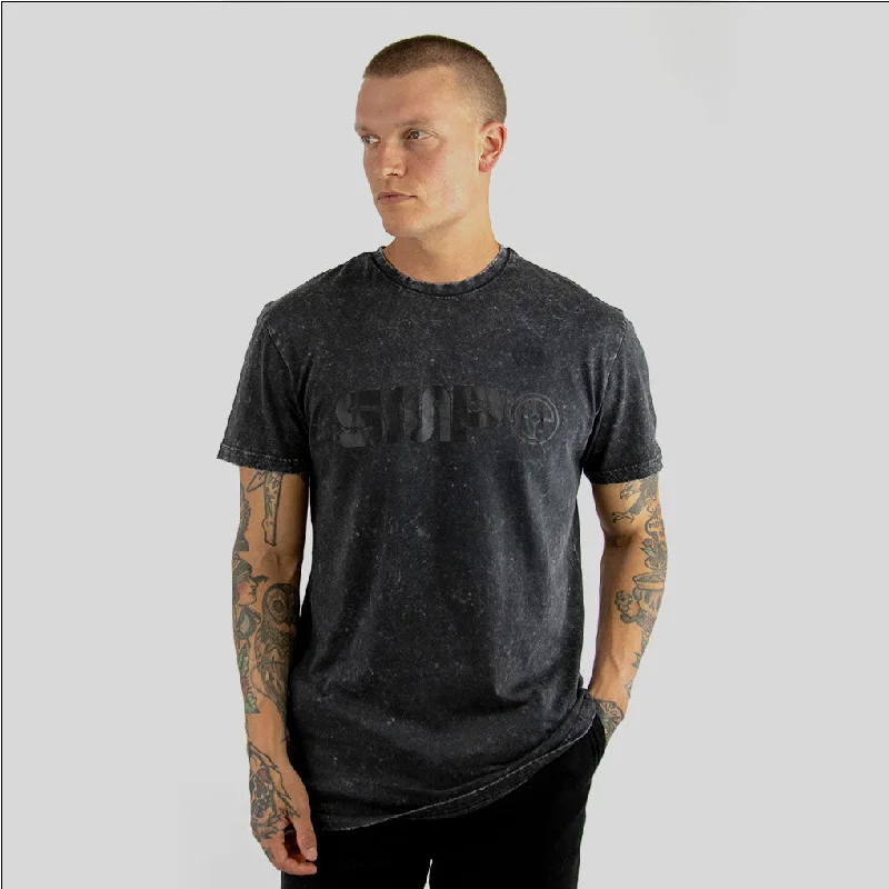 MAYHEM SMP mens s/s pigment wash tee BLACK P/W