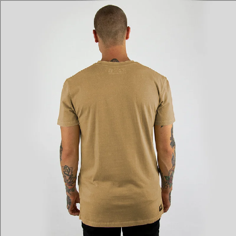 MAYHEM SMP mens s/s pigment wash tee CAMEL P/W