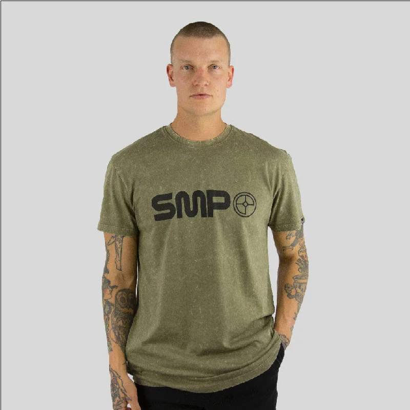 MAYHEM SMP mens s/s pigment wash tee OLIVE P/W