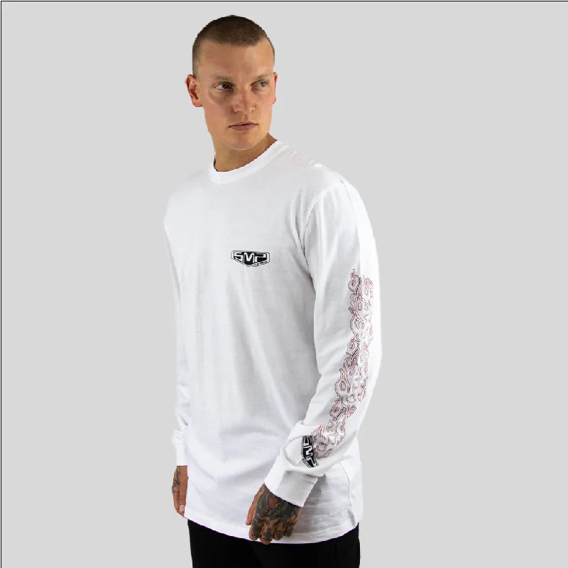 SALVO SMP mens long sleeve tee WHITE