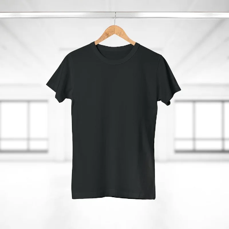 StitchGreen Women's Round Neck 100% Cotton 180 GSM Black T-Shirt