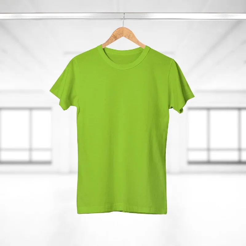 StitchGreen Women's Round Neck 100% Cotton 180 GSM Green T-Shirt