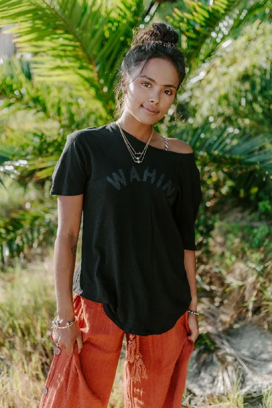 TEE WAHINE - OVERSIZED FIT - LAVA BLACK