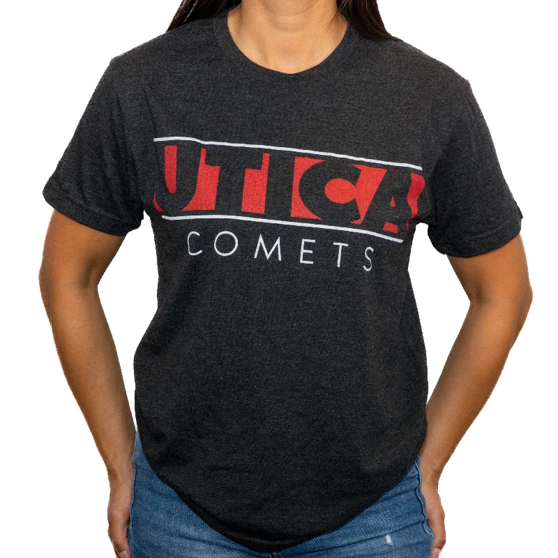 Utica Comets Unisex Black 108 Stitches Reverse Tee