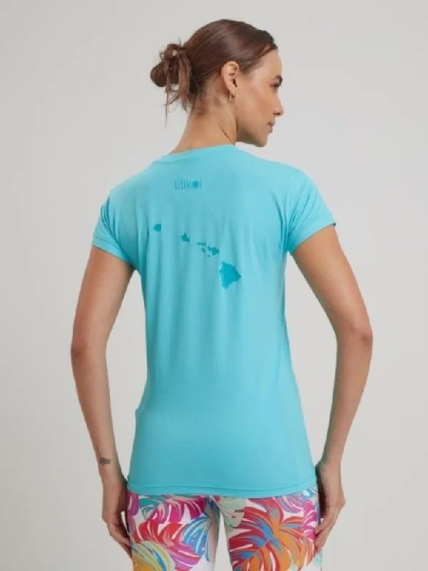 Women's Dri-Fit T-Shirt ALOHA Graphic - OCEAN BLUE