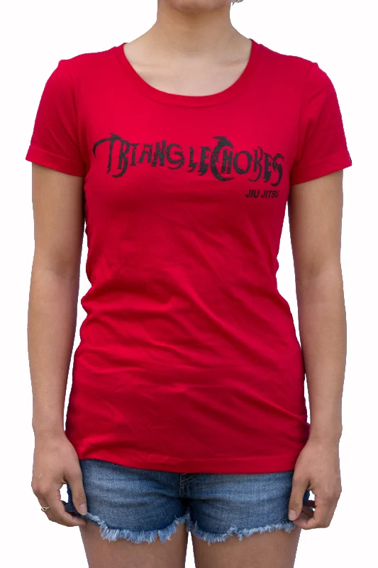 Womens - Triangle Choke - Jiu Jitsu - Red - T-Shirt