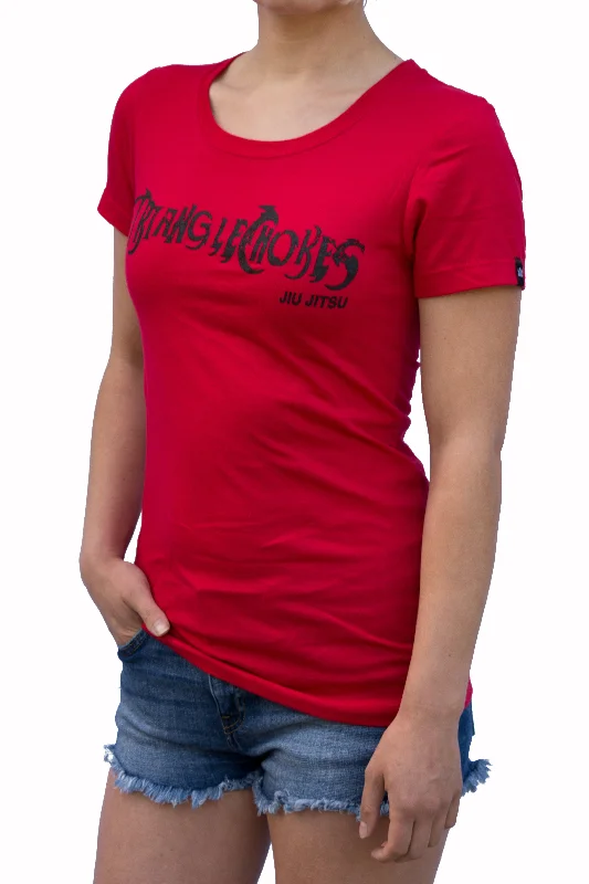 Womens - Triangle Choke - Jiu Jitsu - Red - T-Shirt