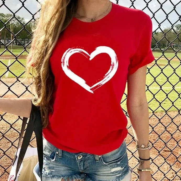 Zoey Cute Heart Casual T-Shirt